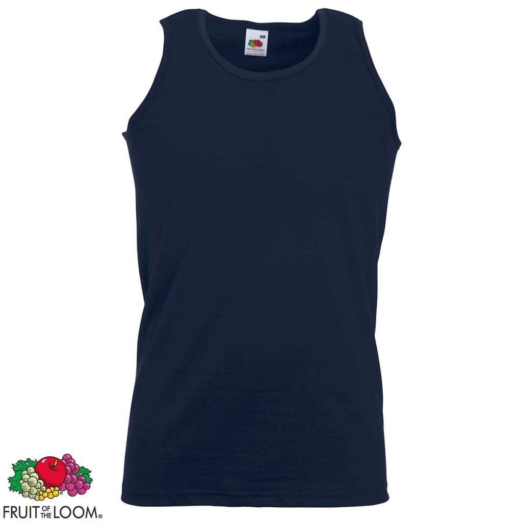 5 Fruit of the Loom Value Weight Tank Top Cotton Navy L